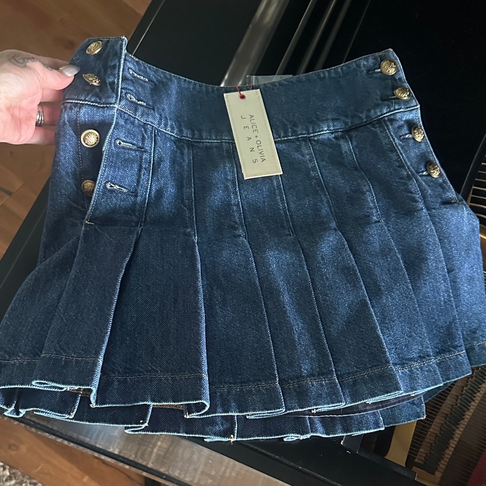 Alice + Olivia Love Denim mini skirt